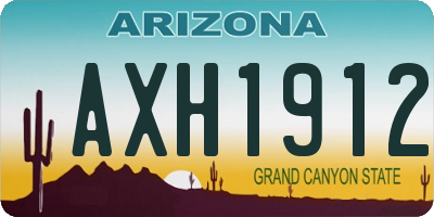 AZ license plate AXH1912