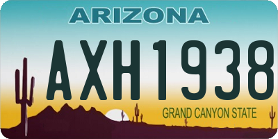 AZ license plate AXH1938
