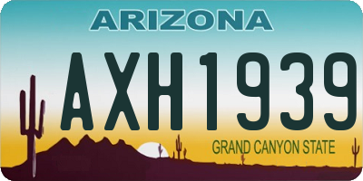 AZ license plate AXH1939