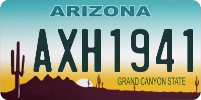 AZ license plate AXH1941