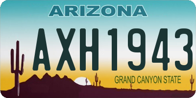 AZ license plate AXH1943