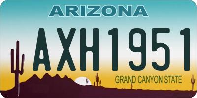 AZ license plate AXH1951
