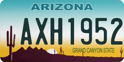 AZ license plate AXH1952