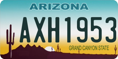 AZ license plate AXH1953