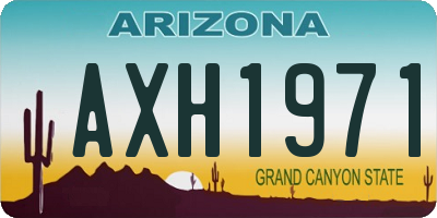 AZ license plate AXH1971