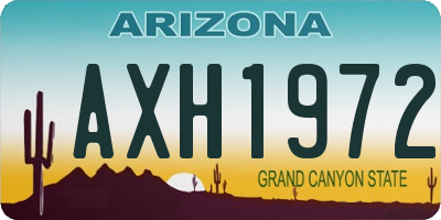AZ license plate AXH1972