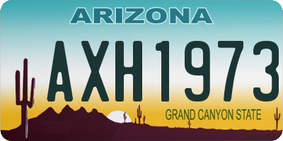 AZ license plate AXH1973
