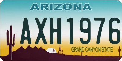 AZ license plate AXH1976