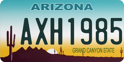 AZ license plate AXH1985