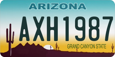 AZ license plate AXH1987