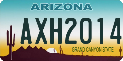 AZ license plate AXH2014