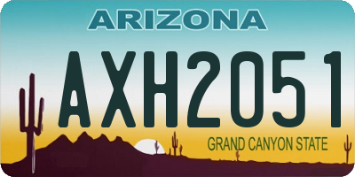 AZ license plate AXH2051