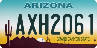 AZ license plate AXH2061