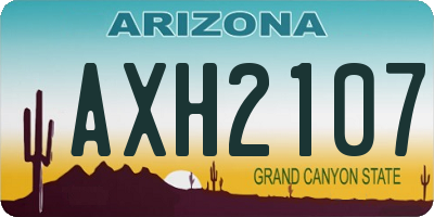 AZ license plate AXH2107