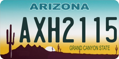 AZ license plate AXH2115