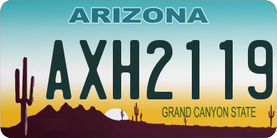 AZ license plate AXH2119