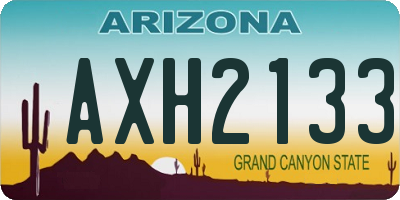 AZ license plate AXH2133