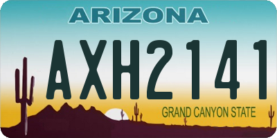 AZ license plate AXH2141