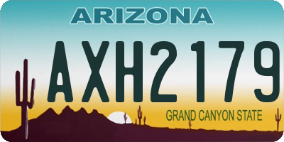 AZ license plate AXH2179