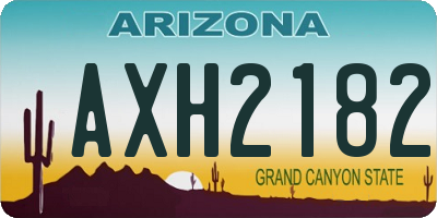 AZ license plate AXH2182