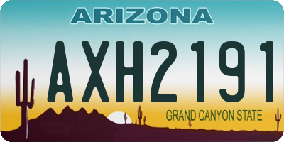 AZ license plate AXH2191
