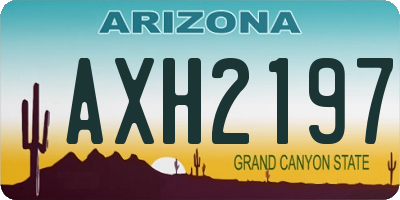 AZ license plate AXH2197
