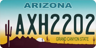 AZ license plate AXH2202