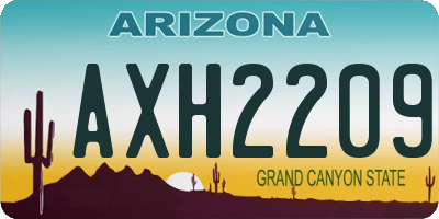 AZ license plate AXH2209