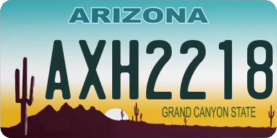 AZ license plate AXH2218