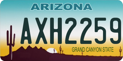 AZ license plate AXH2259