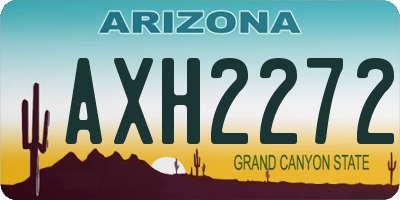 AZ license plate AXH2272