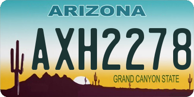AZ license plate AXH2278