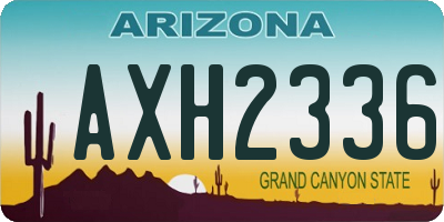 AZ license plate AXH2336