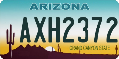 AZ license plate AXH2372