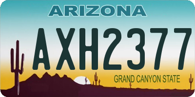 AZ license plate AXH2377