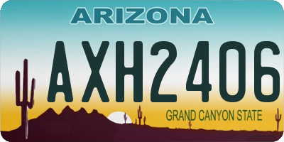 AZ license plate AXH2406