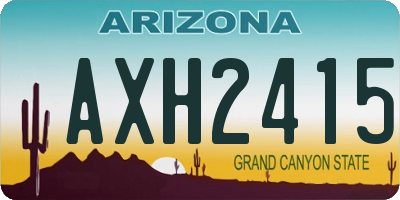AZ license plate AXH2415