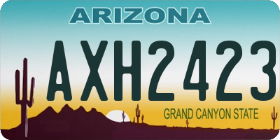 AZ license plate AXH2423
