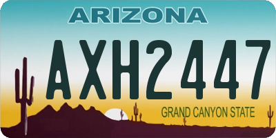 AZ license plate AXH2447