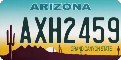 AZ license plate AXH2459