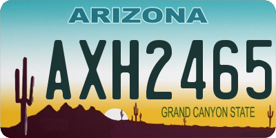 AZ license plate AXH2465