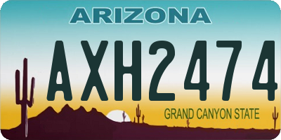 AZ license plate AXH2474