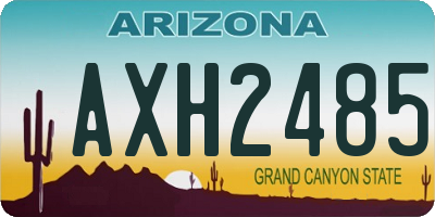 AZ license plate AXH2485