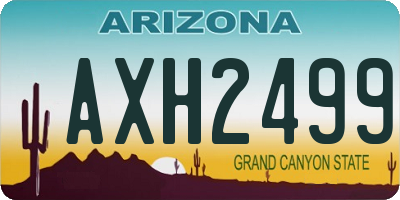 AZ license plate AXH2499