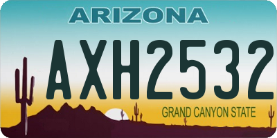 AZ license plate AXH2532