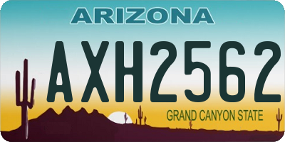 AZ license plate AXH2562