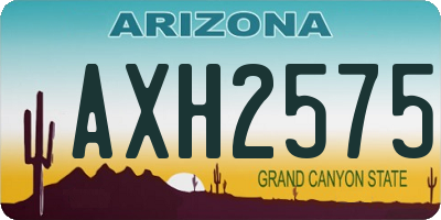AZ license plate AXH2575