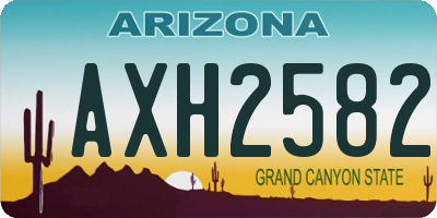 AZ license plate AXH2582