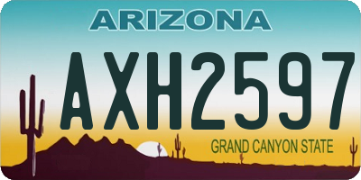 AZ license plate AXH2597