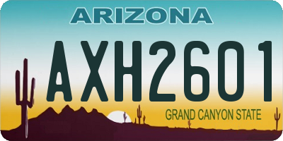 AZ license plate AXH2601